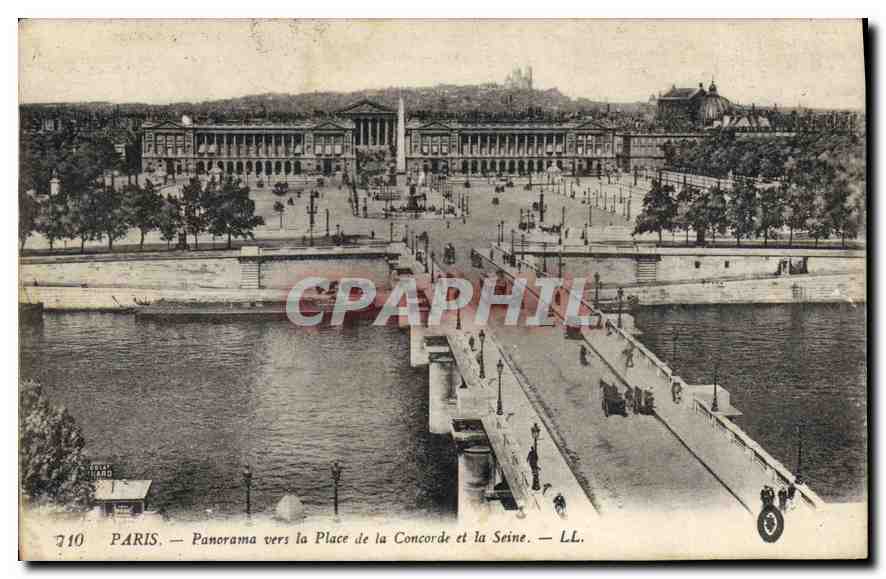 CPA Paris Panorama vers la Place de la Concorde et la Seine