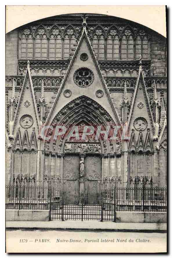 CPA Paris Notre Dame Portail lateral Nord du Cloitre