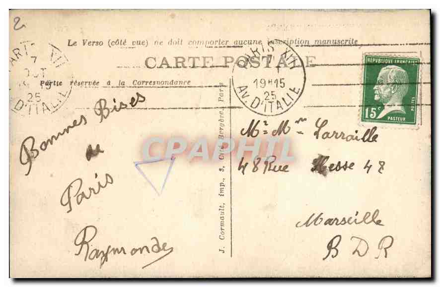 CPA Paris Les Jardins et le Bassin du Luxembourg — Rückseite
