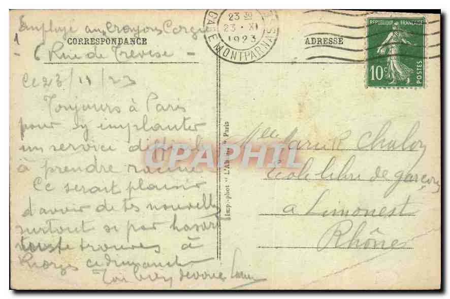 CPA Paris Eglise de la Madelaine — Verso