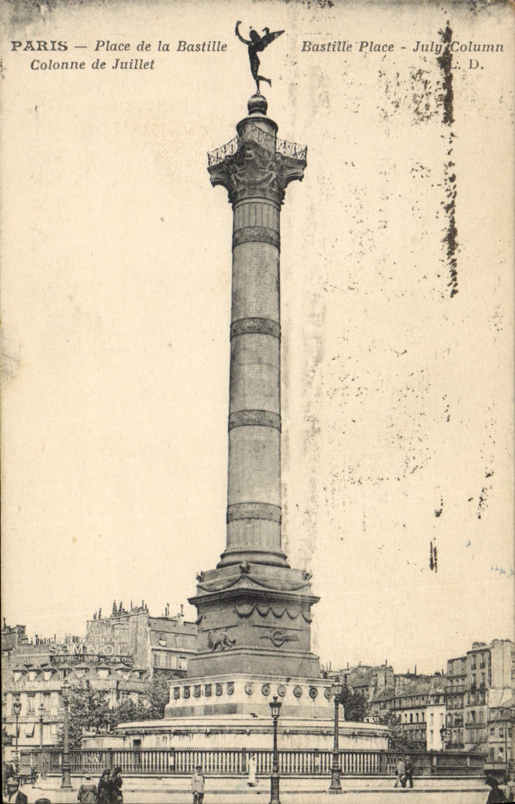 CPA Paris Place de la Bastillle Colonne de Juillet
