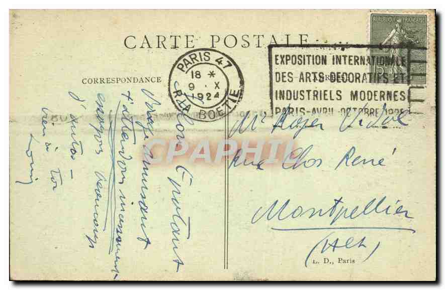 CPA Paris Place de la Bastillle Colonne de Juillet — Rückseite