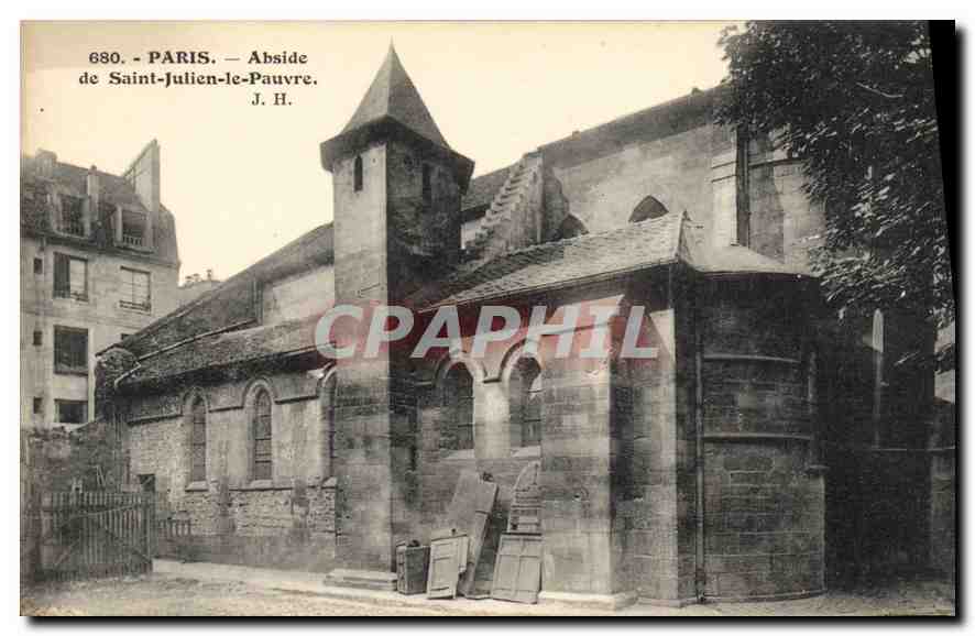 CPA Paris Abside de Saint Julien le Pauvre