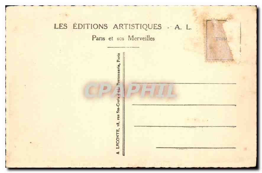 CPA Paris Hotel de Ville — Rückseite
