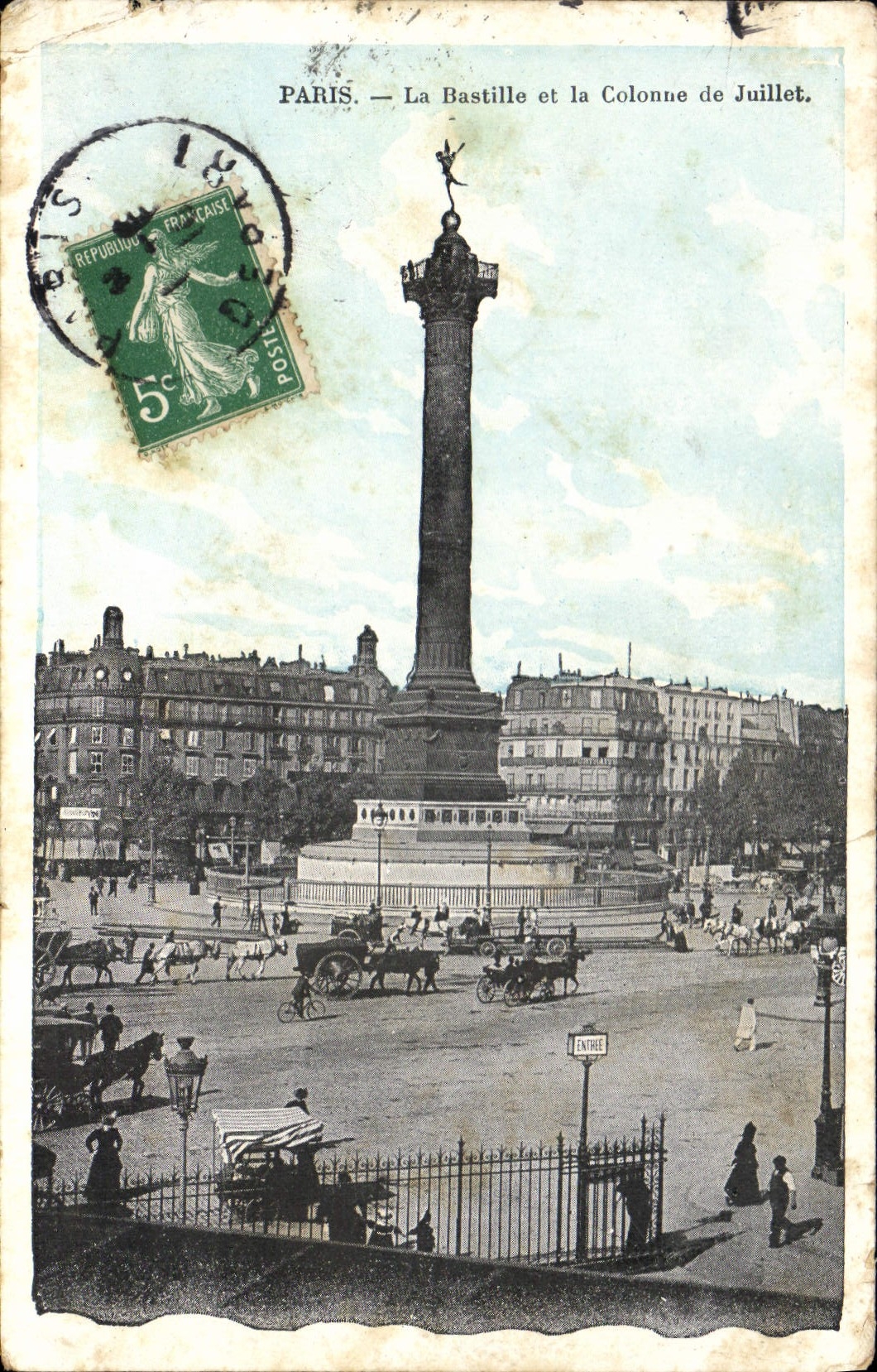 CPA Paris La Bastille et la Colonne de Juillet
