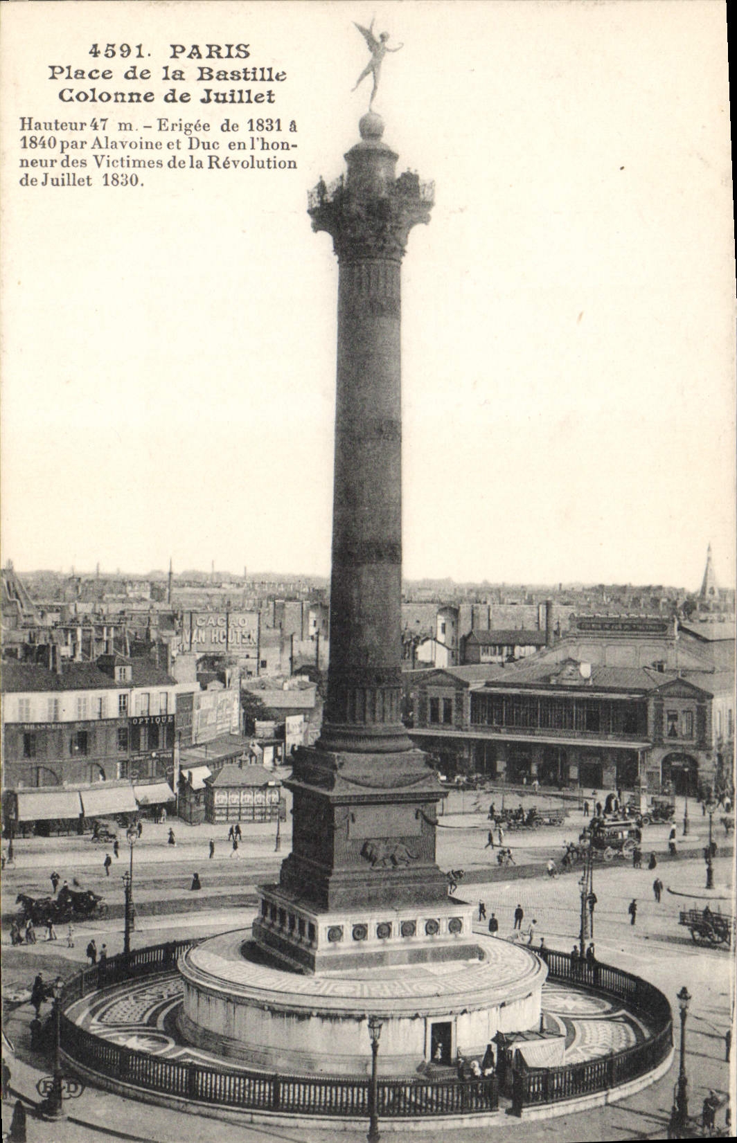 CPA Paris Place de la Bastille Colonne de Juillet