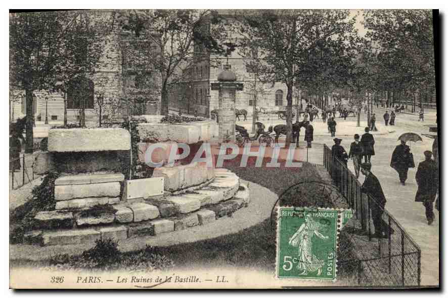 CPA Paris Les Ruines de la Bastille