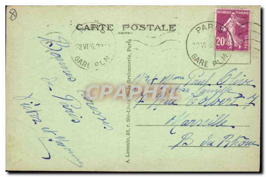 CPA Paris Place de la Nation — Rückseite