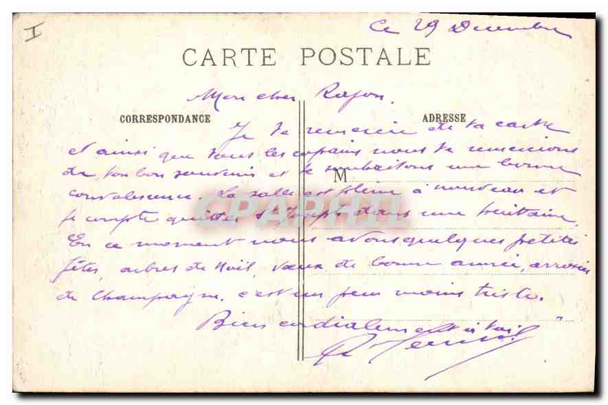CPA Paris La Gare du Nord et le Boulevard Denain — Rückseite