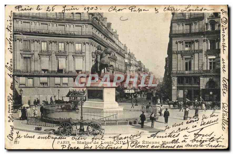 CPA Paris Statue de Louis XIV Rue Etienne Marcel