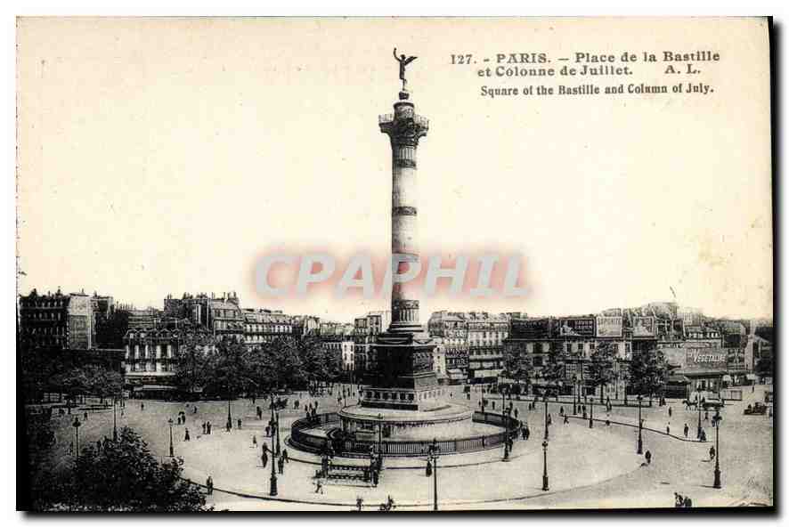 CPA Paris Place de la Bastille et Colonne de Juillet