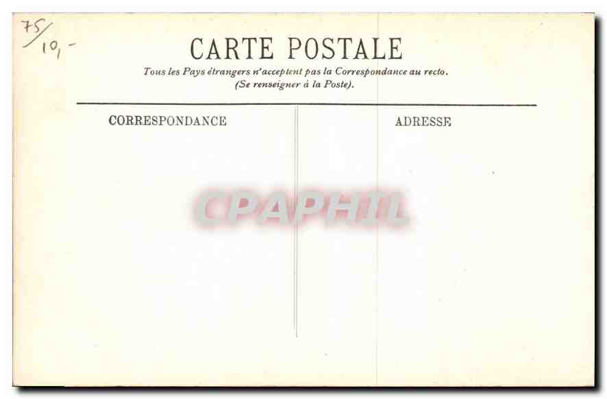CPA Paris Vue generale du Louvre — Rückseite