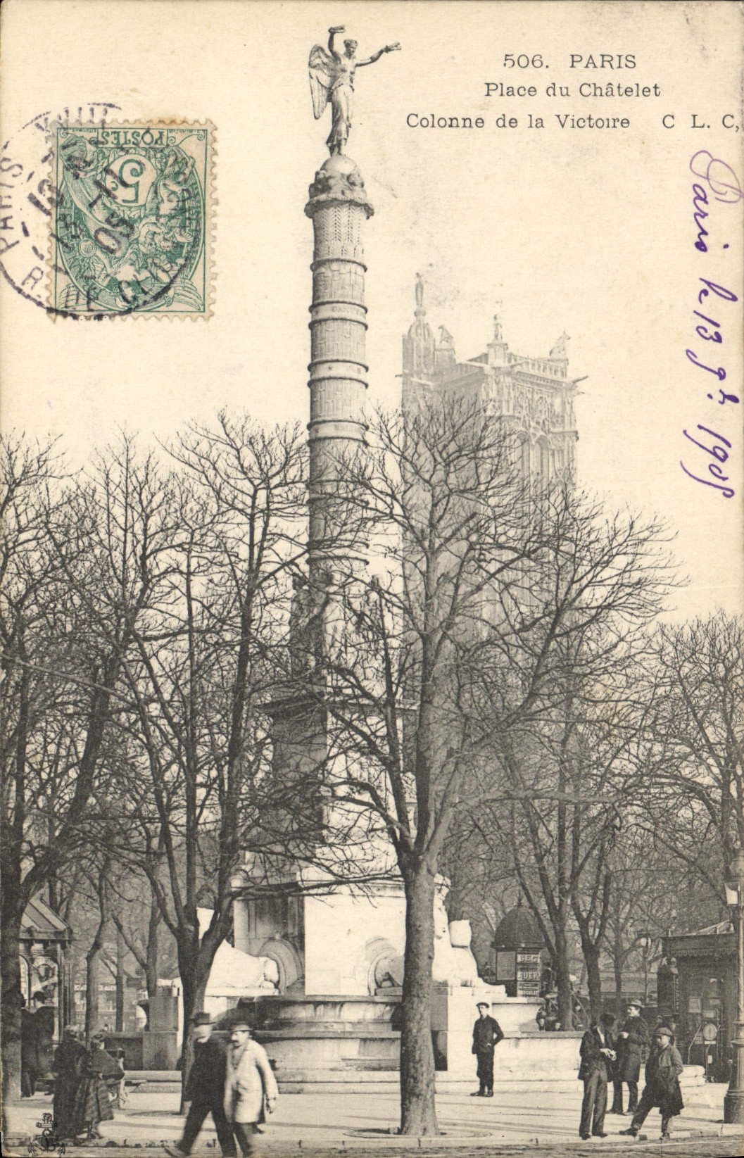 CPA Paris Place du Chatelet Colonne de la Victoire