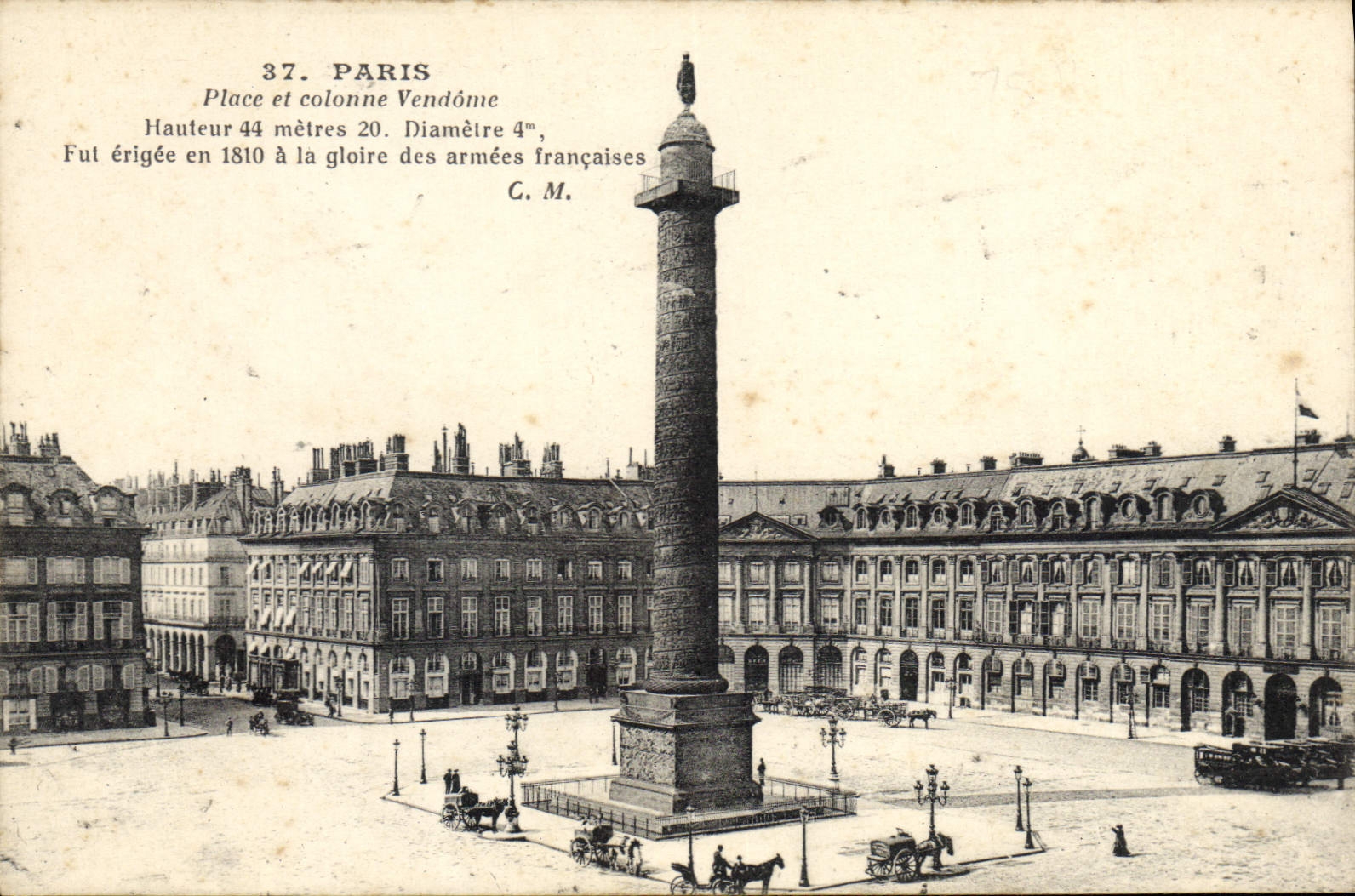 CPA Paris Place et Colonne Vendome