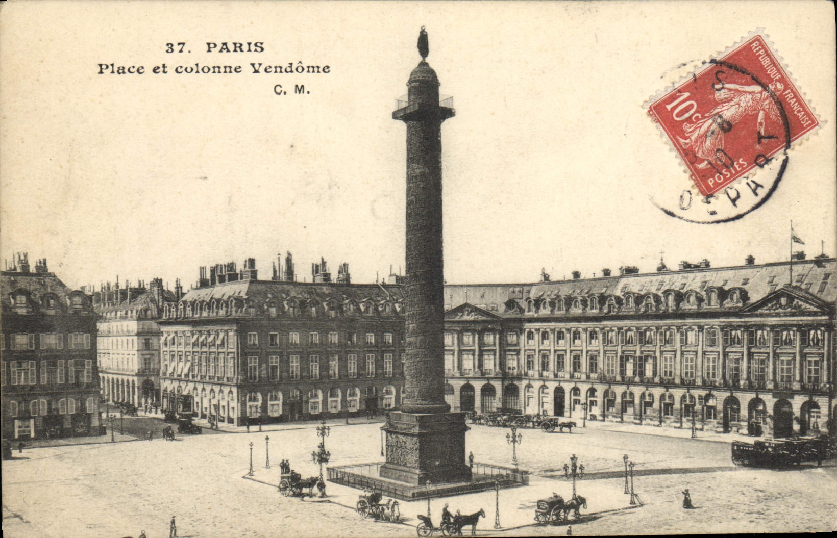 CPA Paris Place et Colonne Vendome