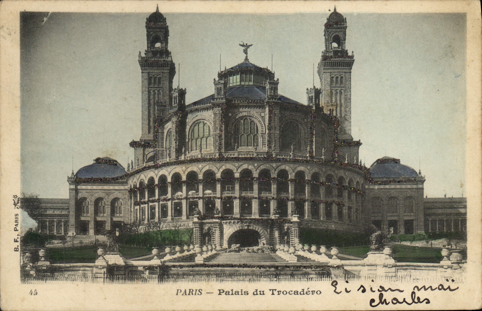 CPA Paris Palais du Trocadero (decor brillant cote recto)