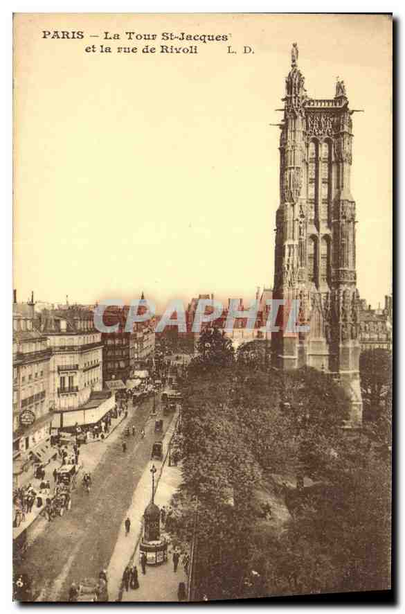CPA Paris La Tour St Jacques et la Rue Rivoli