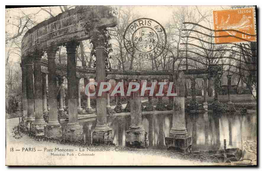 CPA Paris Parc Monceau La Naumachie Colonnade