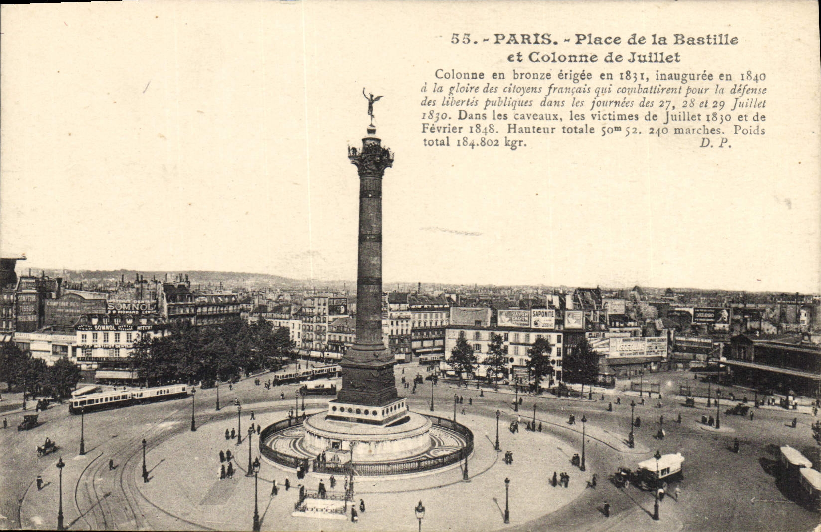 CPA Paris Place de la Bastille et Colonne du Juillet