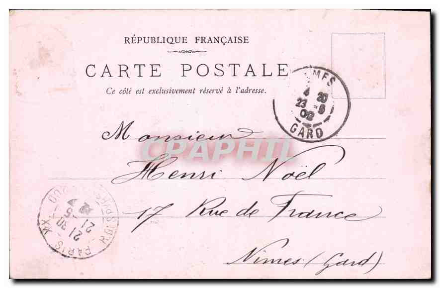 CPA Paris Hotel de Ville Bateau Peniche — Rückseite