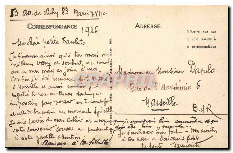 CPA Paris La Place Vendome et la Colonne — Verso