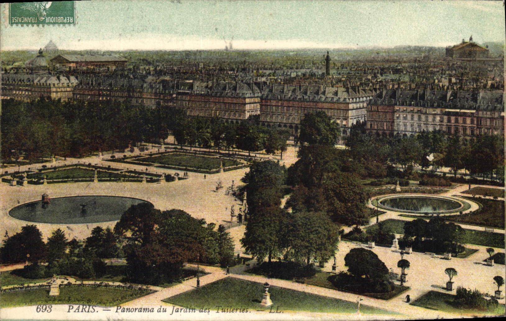 CPA Paris Panorama du Jardin des Tuileries