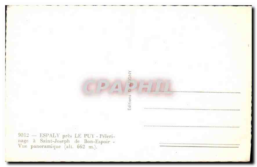 CPA Espaly pres le Puy Pelerinage a Saint Joseph de Bon Espoir Vue panoramique — Rückseite