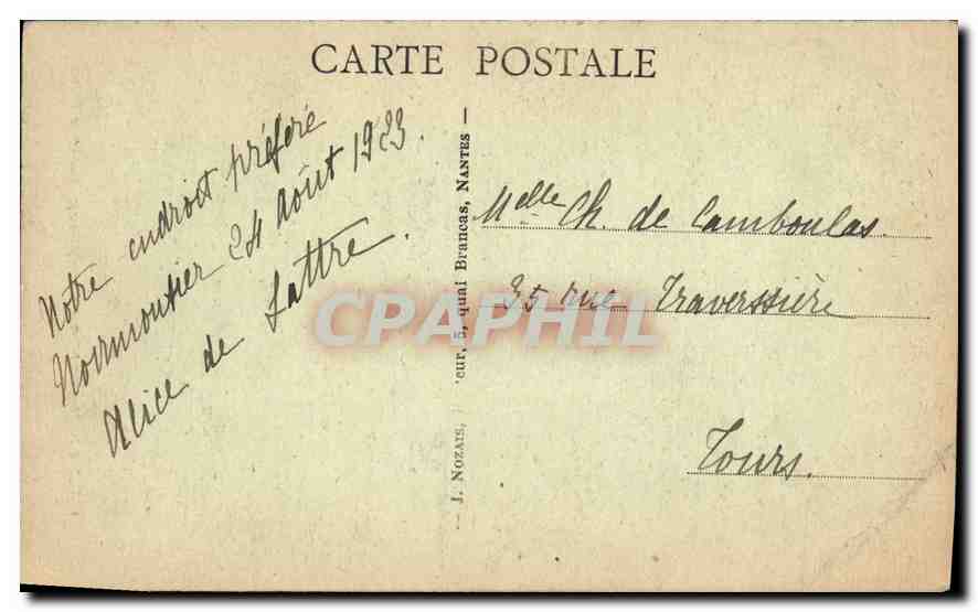 Noirmoutier - Der Rote Punkt, Turm Plantier — Verlag J. Nozaïs, Nr. 171 — Rückseite