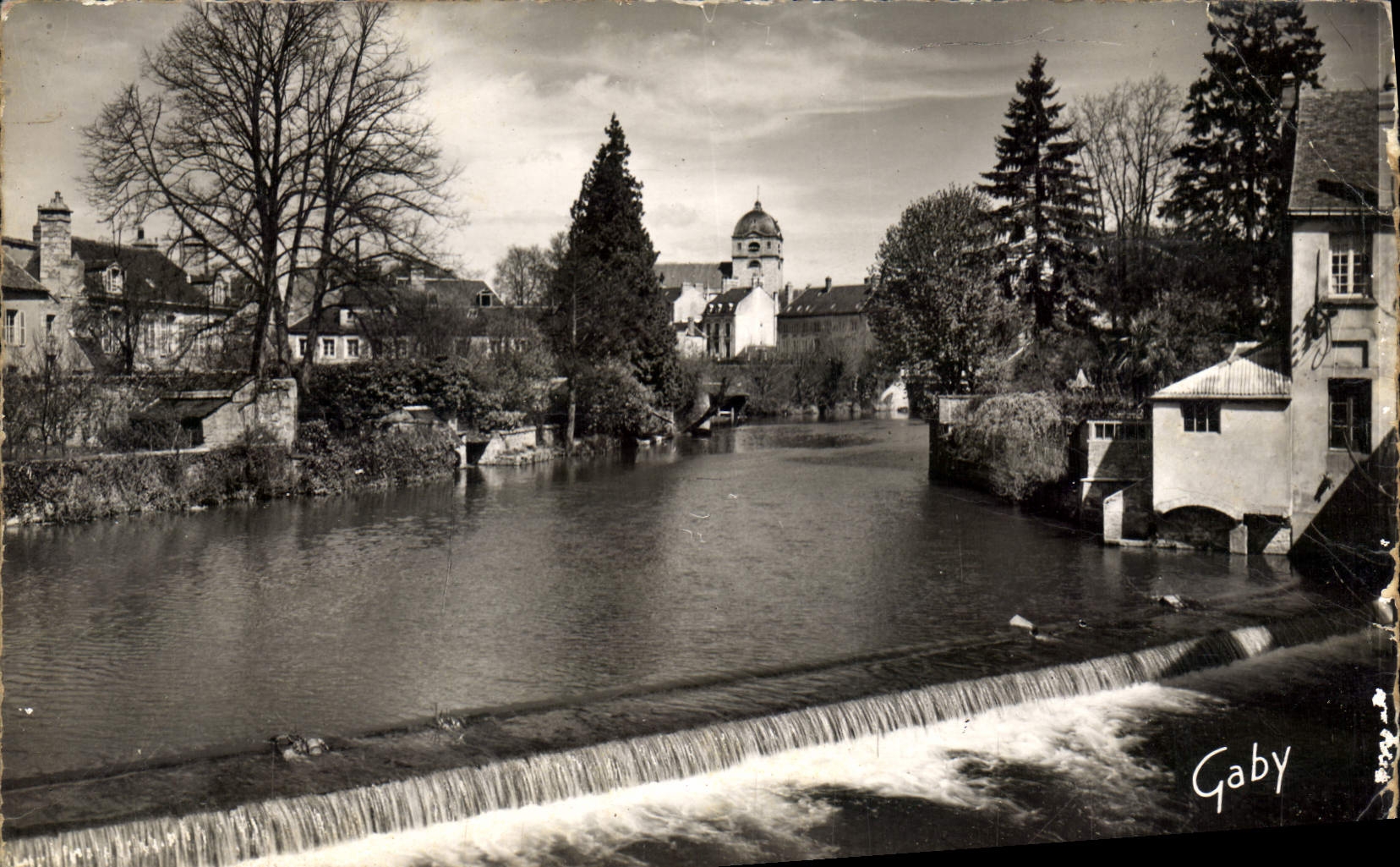 CPA Alencon (Orne) Le Barrage sur La Sarthe au fond l'Eglise Notre Dame