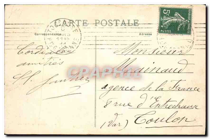 CPA Toulouse Carrrefour des Boulevards et Rue Alsace — Verso