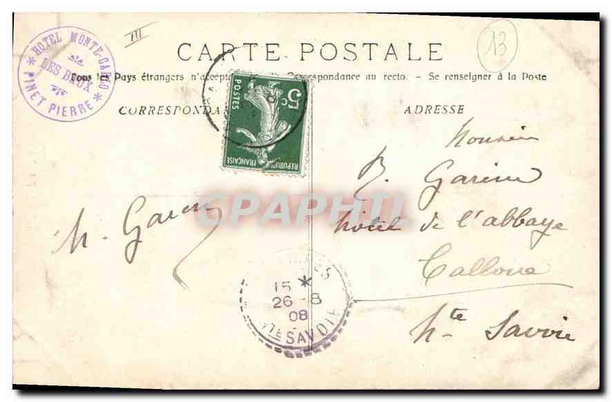 CPA Les Baux Hotel de Manville — Rückseite