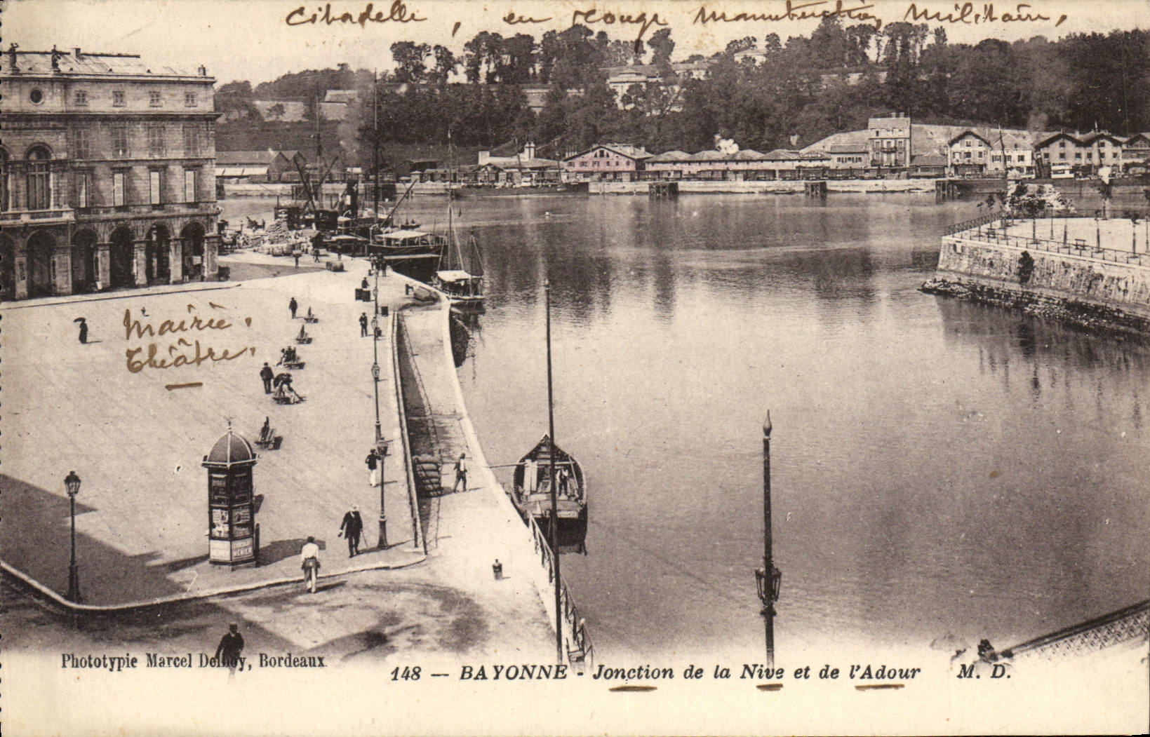 CPA Bayonne Jonction de la Nive et de l'Adour