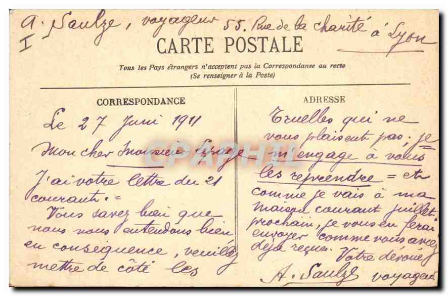 CPA Bayonne Le Pont St Esprit — Rückseite