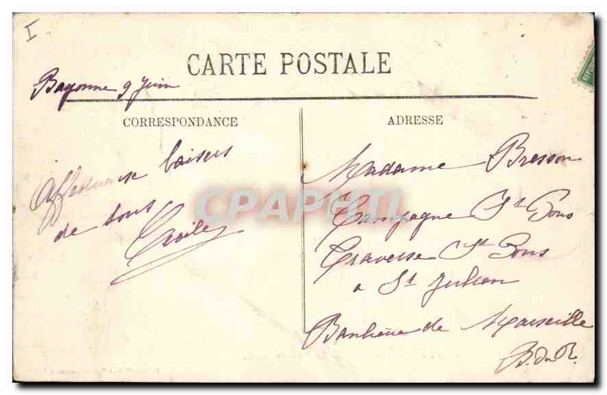 Bayonne — Le Cardinal Lavigerie — Le Théâtre — LL. — Édition « Aux Collectionneurs » — Rückseite