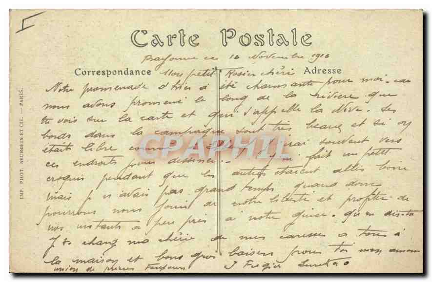 CPA Bayonne La Nive la Place Lavigerie le Pont Saint Esprit et l'Adour — Verso