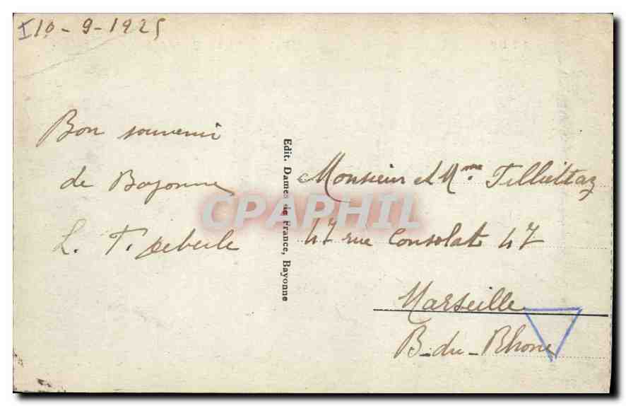 Bayonne - Les Quais de la Nive — Éditeur Dames de France, n° 212 DF — Verso