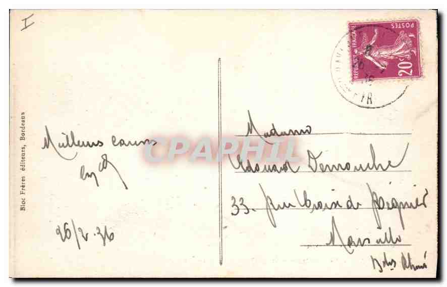 CPA Bayonne Le Pont Marengo — Verso