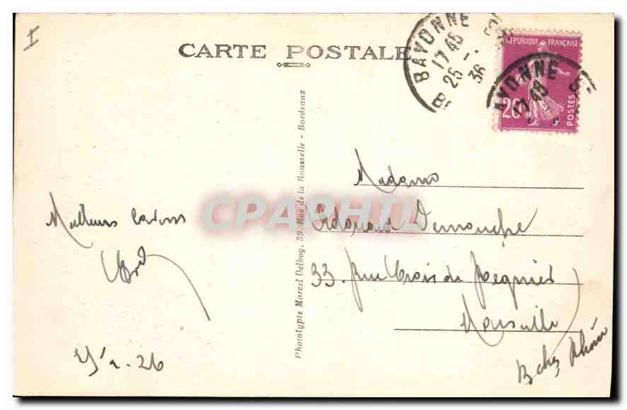 CPA Bayonne(B P) Le Pont Saint Esprit — Rückseite