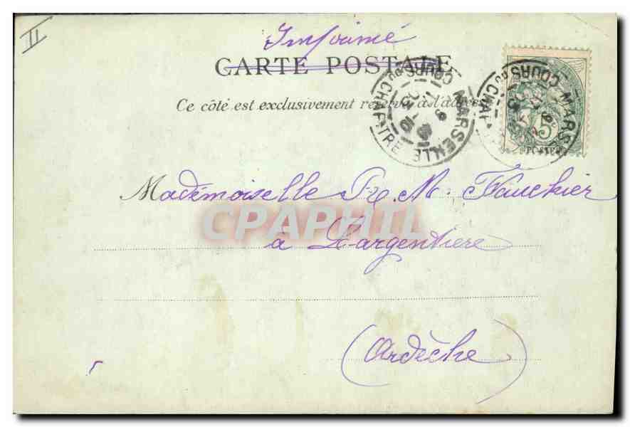 CPA Marseille Le Phare Sainte Marie — Rückseite