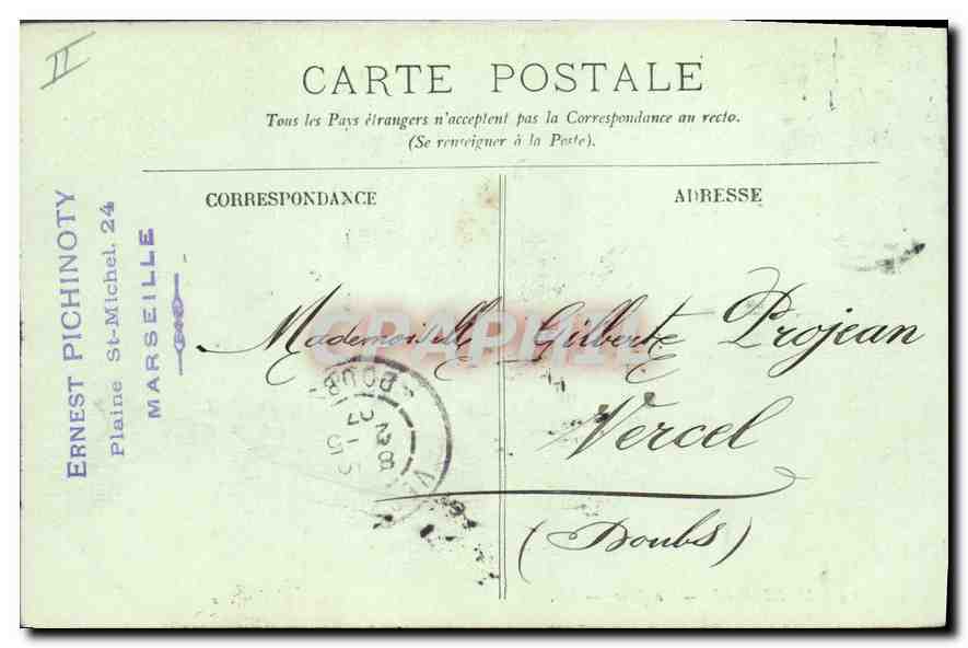 CPA Marseille La Jetee — Rückseite