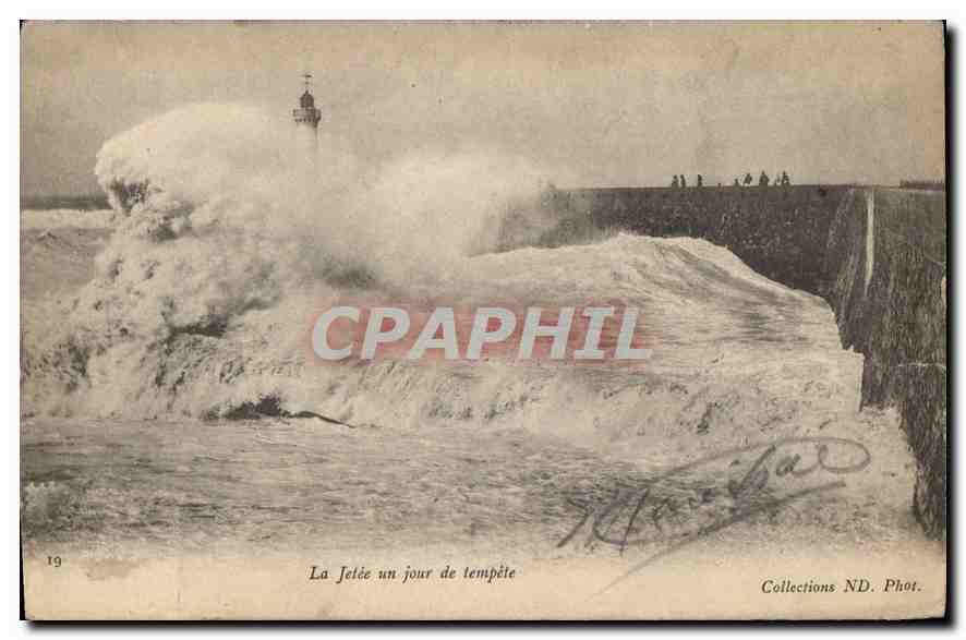 CPA Marseille La Jetee Une jour de tempete