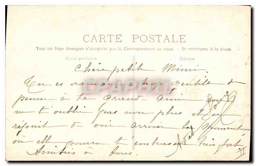 CPA Marseille Le Phare Ste Maire — Rückseite