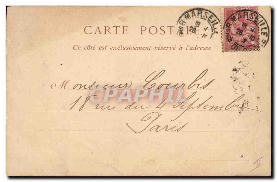 CPA Marseille Le Phare Sainte Marie — Verso