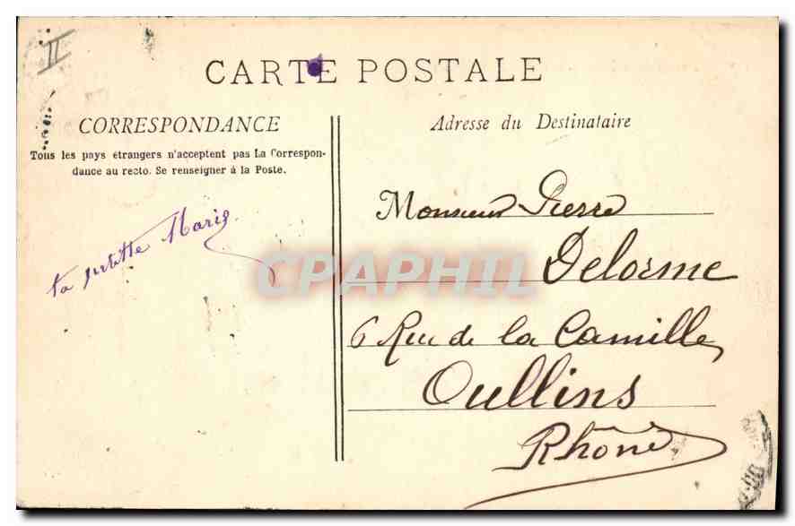 CPA Marseille Phare Sainte Marie — Verso