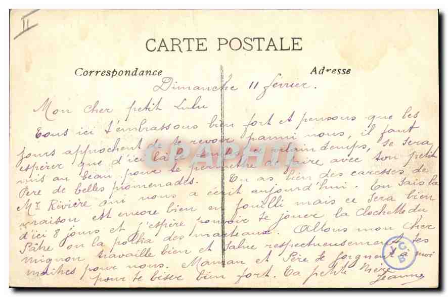 CPA Marseille Le Phare Ste Marie — Rückseite