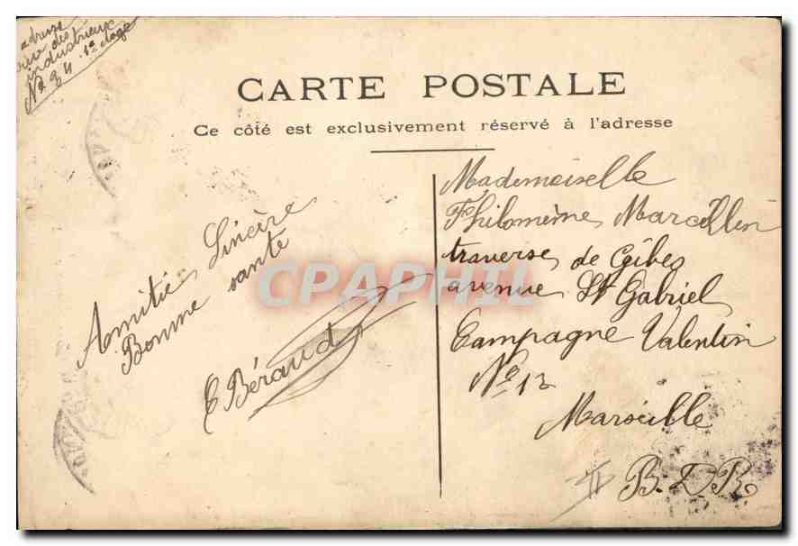 CPA Marseille Le Phare Ste Marie — Verso