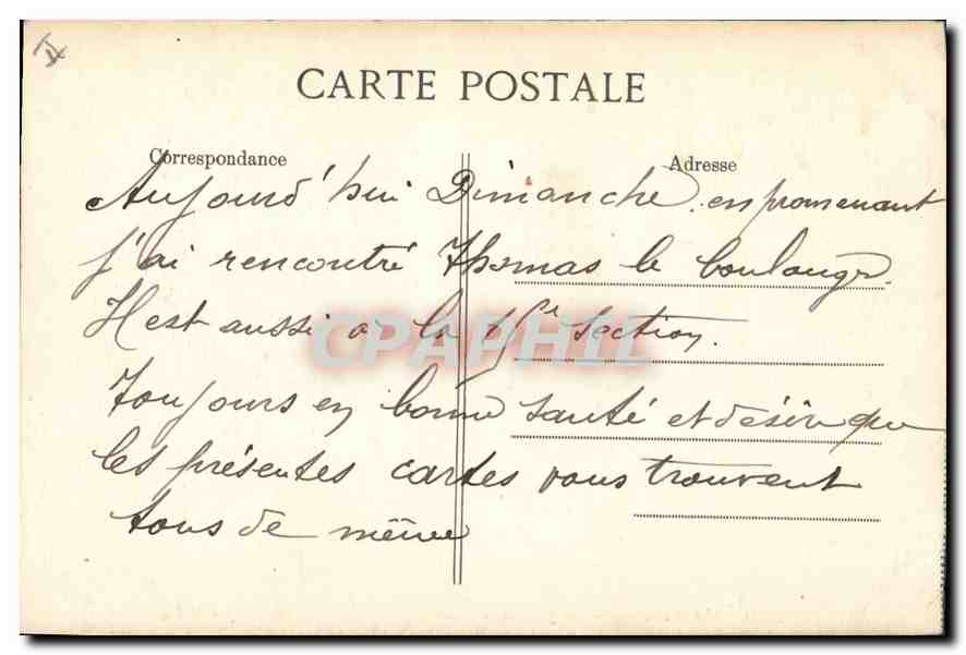 CPA Marseille La Jetee et Le Phare — Verso