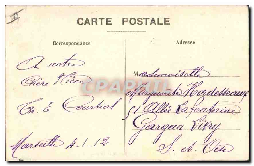 CPA Marseille Phare de la Desirade — Verso