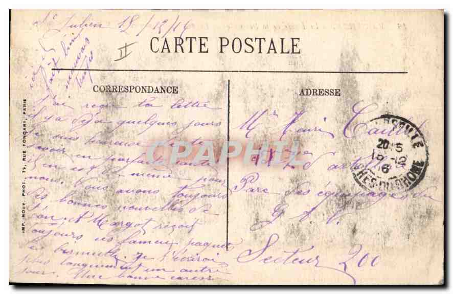 CPA Marseille Le Phare de la Desirade — Verso