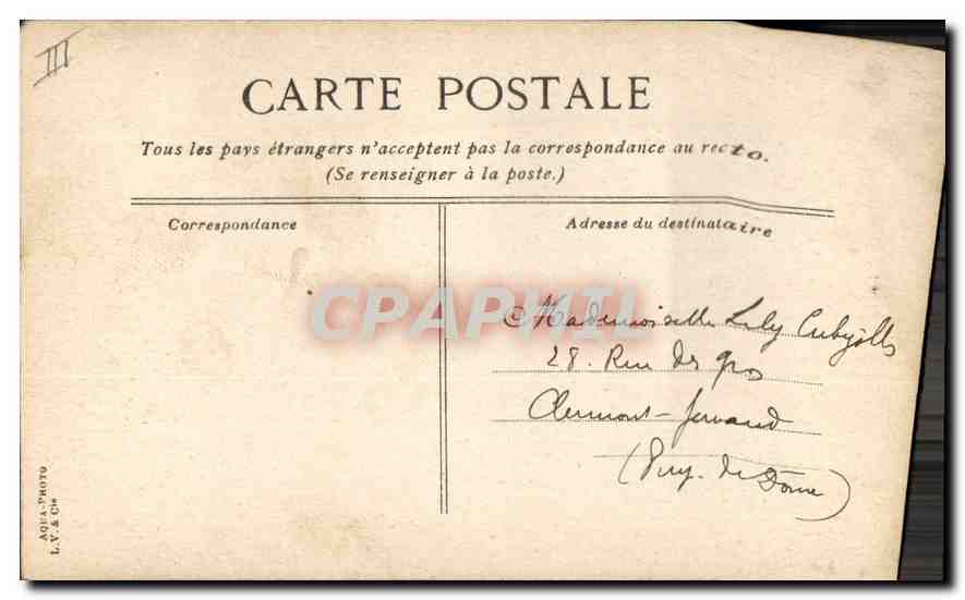 CPA Marseille Phare de la Joliette — Rückseite